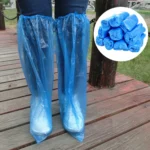 Disposable Waterproof Shoe & Boot Covers, Blue Plastic Farm & Outdoor Footwear Protection