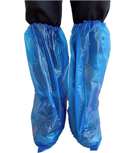 Disposable Waterproof Shoe & Boot Covers, Blue Plastic Farm & Outdoor Footwear Protection