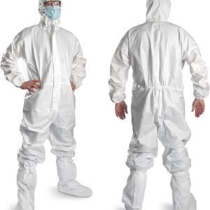 disposable waterproof coverall bodysuit with shoe covers for farm work wear