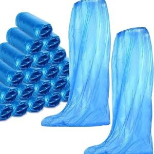 Disposable Waterproof Shoe & Boot Covers, Blue Plastic Farm & Outdoor Footwear Protection