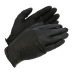 single-use waterproof black disposable nitrile gloves for farm and agriculture work