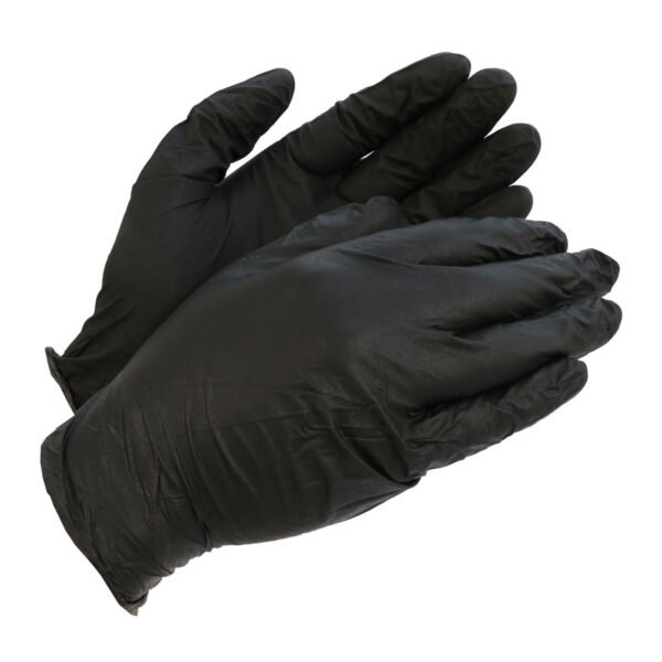 single-use waterproof black disposable nitrile gloves for farm and agriculture work